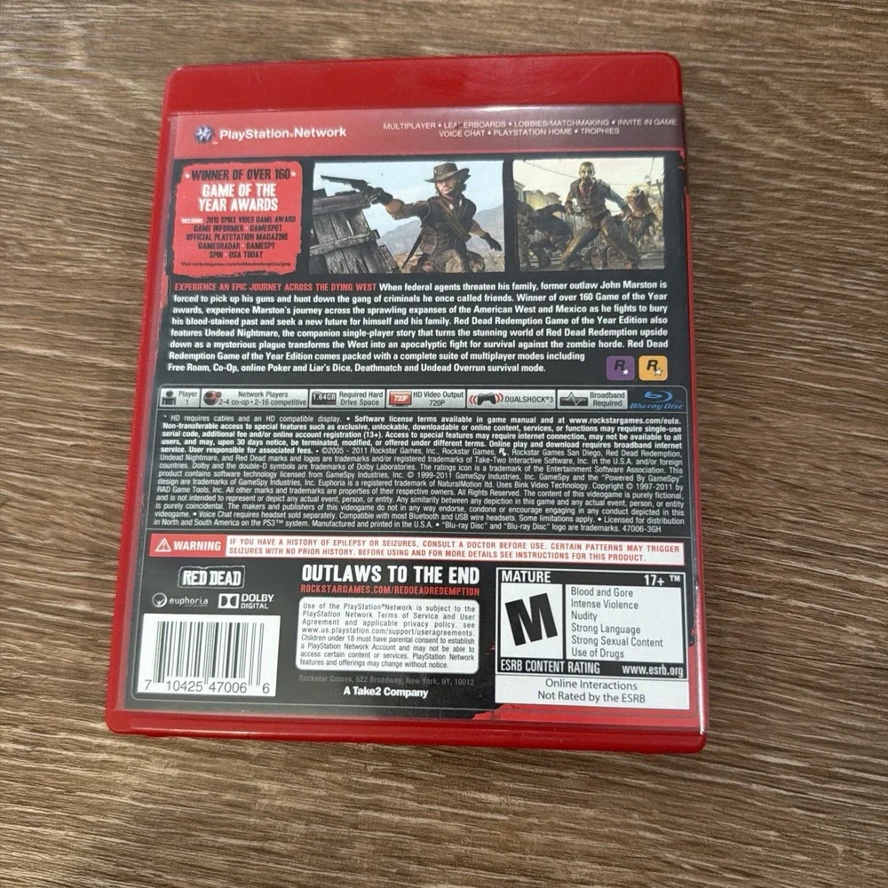 Red Dead Redemption GOTY PS3 Greatest Hits Complete CIB Map Manual Rockstar